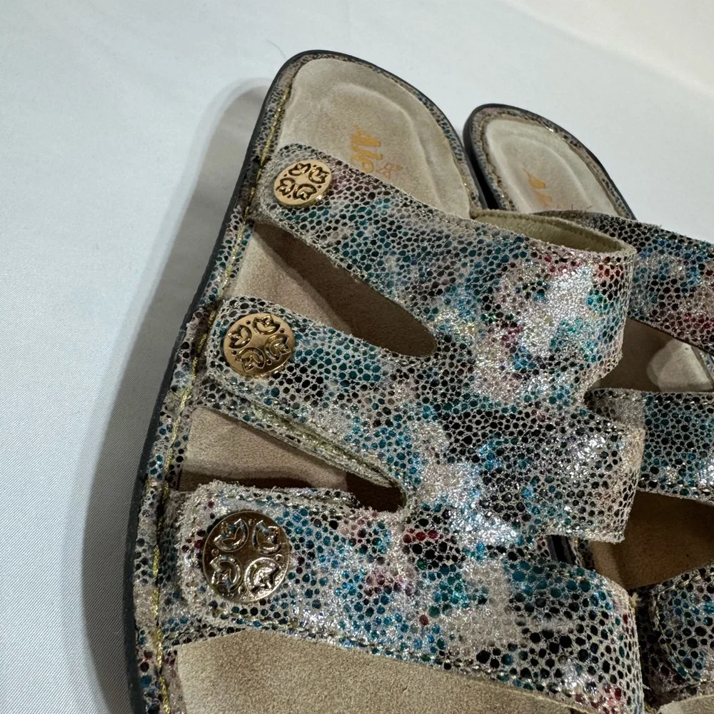 Alegria Venice Dinah Fawn Dottie Leather Slides Strappy Sandals Shoe Sz 39 9/9.5